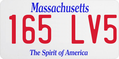 MA license plate 165LV5