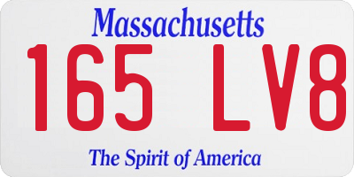 MA license plate 165LV8