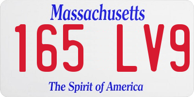 MA license plate 165LV9