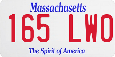 MA license plate 165LW0