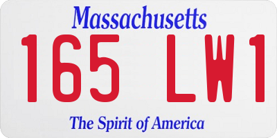 MA license plate 165LW1