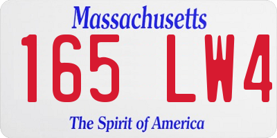 MA license plate 165LW4