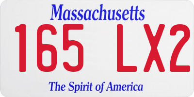 MA license plate 165LX2