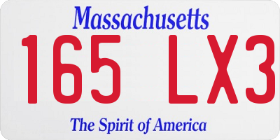 MA license plate 165LX3