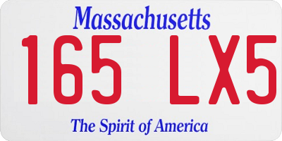 MA license plate 165LX5