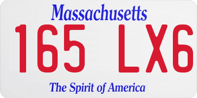 MA license plate 165LX6