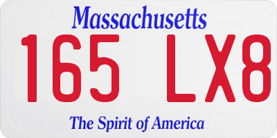 MA license plate 165LX8