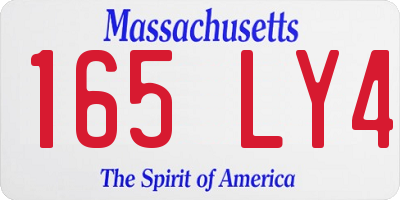 MA license plate 165LY4