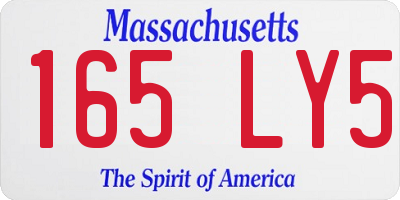 MA license plate 165LY5