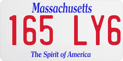 MA license plate 165LY6