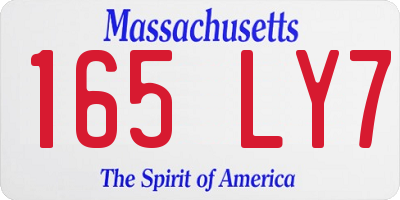MA license plate 165LY7