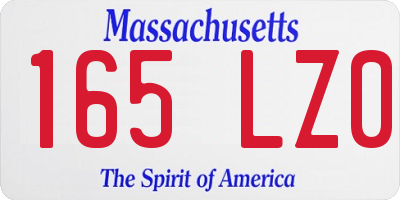 MA license plate 165LZ0