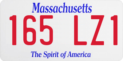 MA license plate 165LZ1