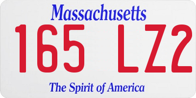 MA license plate 165LZ2