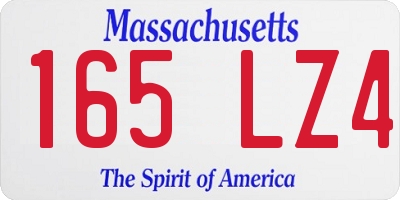 MA license plate 165LZ4