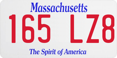 MA license plate 165LZ8