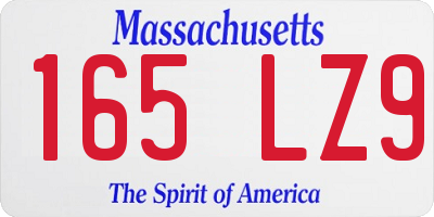 MA license plate 165LZ9