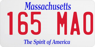 MA license plate 165MA0