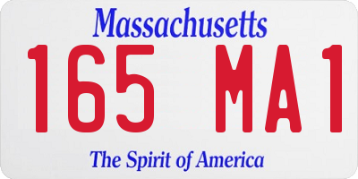 MA license plate 165MA1