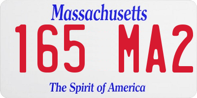MA license plate 165MA2