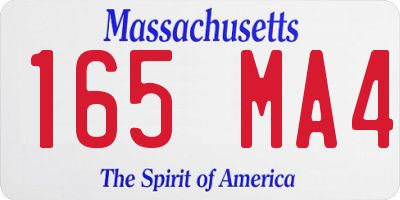 MA license plate 165MA4