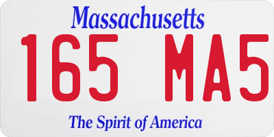 MA license plate 165MA5