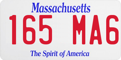 MA license plate 165MA6