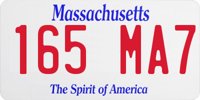 MA license plate 165MA7