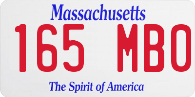 MA license plate 165MB0