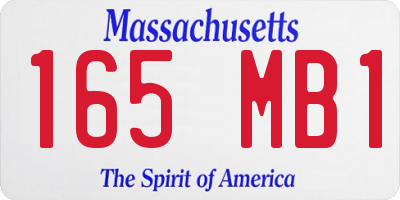 MA license plate 165MB1