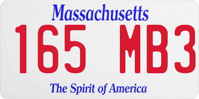 MA license plate 165MB3