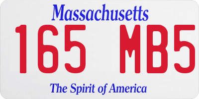 MA license plate 165MB5