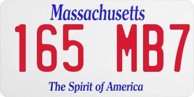 MA license plate 165MB7
