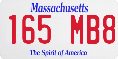 MA license plate 165MB8