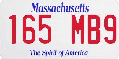 MA license plate 165MB9