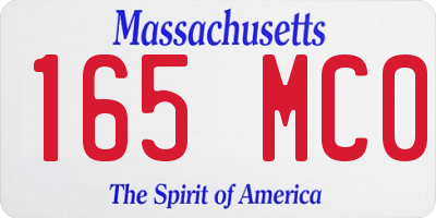 MA license plate 165MC0
