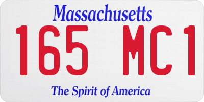MA license plate 165MC1