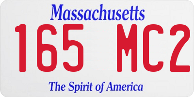 MA license plate 165MC2