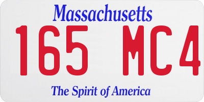 MA license plate 165MC4