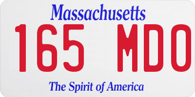 MA license plate 165MD0
