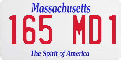 MA license plate 165MD1