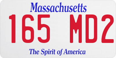 MA license plate 165MD2