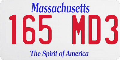 MA license plate 165MD3