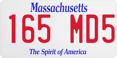 MA license plate 165MD5