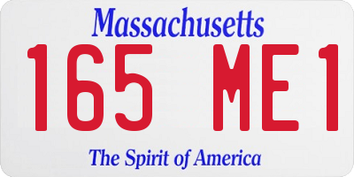 MA license plate 165ME1