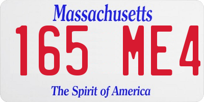 MA license plate 165ME4