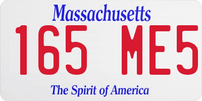 MA license plate 165ME5