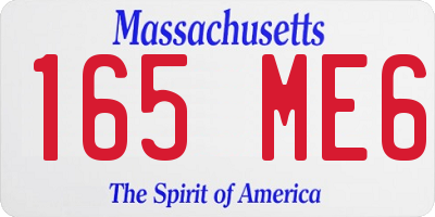 MA license plate 165ME6