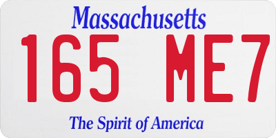 MA license plate 165ME7