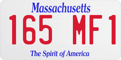 MA license plate 165MF1